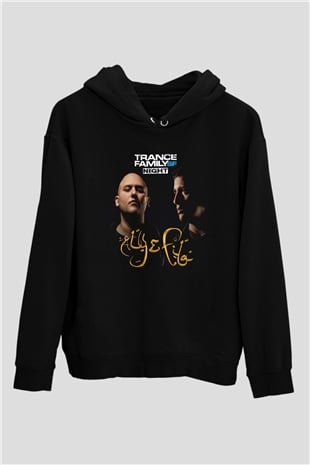 Aly & Fila Siyah Unisex Kapüşonlu Sweatshirt