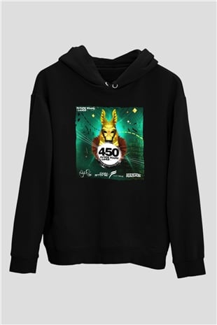 Aly & Fila Siyah Unisex Kapüşonlu Sweatshirt