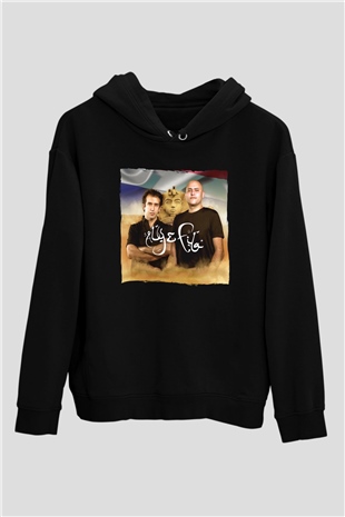Aly & Fila Siyah Unisex Kapüşonlu Sweatshirt