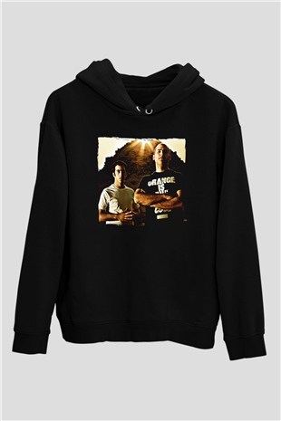 Aly & Fila Siyah Unisex Kapüşonlu Sweatshirt