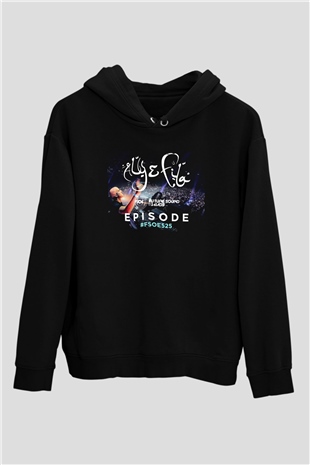 Aly & Fila Siyah Unisex Kapüşonlu Sweatshirt