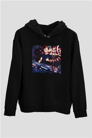Aly & Fila Siyah Unisex Kapüşonlu Sweatshirt