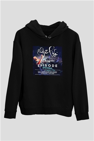 Aly & Fila Siyah Unisex Kapüşonlu Sweatshirt