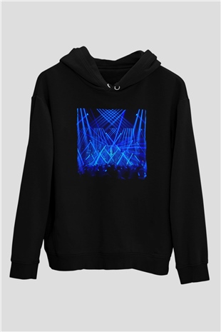 Aly & Fila Siyah Unisex Kapüşonlu Sweatshirt