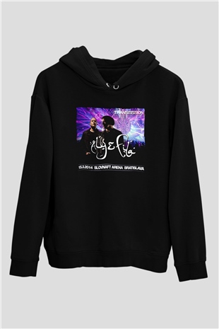 Aly & Fila Siyah Unisex Kapüşonlu Sweatshirt