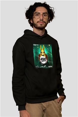 Aly & Fila Siyah Unisex Kapüşonlu Sweatshirt
