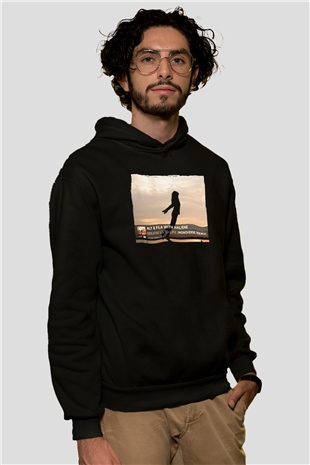 Aly & Fila Siyah Unisex Kapüşonlu Sweatshirt