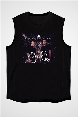 Aly & Fila Siyah Unisex Kolsuz Tişört