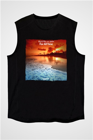 Aly & Fila Siyah Unisex Kolsuz Tişört