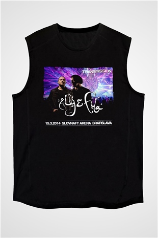 Aly & Fila Siyah Unisex Kolsuz Tişört