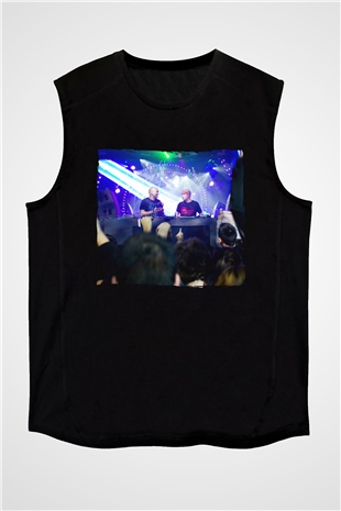 Aly & Fila Siyah Unisex Kolsuz Tişört