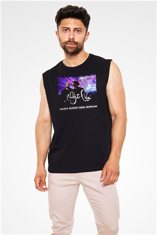 Aly & Fila Siyah Unisex Kolsuz Tişört