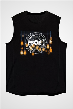 Aly & Fila Siyah Unisex Kolsuz Tişört