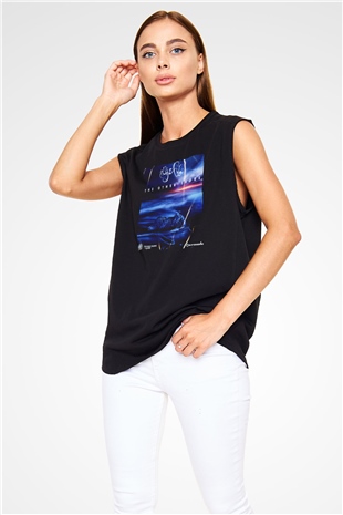 Aly & Fila Siyah Unisex Kolsuz Tişört