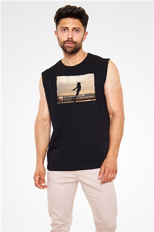 Aly & Fila Siyah Unisex Kolsuz Tişört
