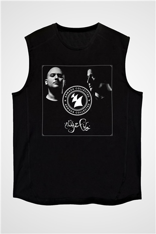 Aly & Fila Siyah Unisex Kolsuz Tişört