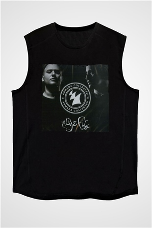 Aly & Fila Siyah Unisex Kolsuz Tişört