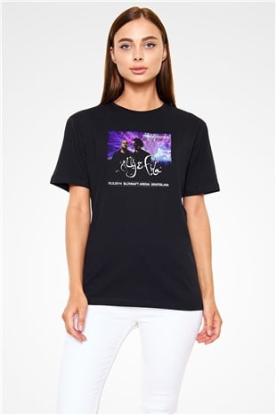 Aly & Fila Siyah Unisex Tişört T-Shirt - TişörtFabrikası