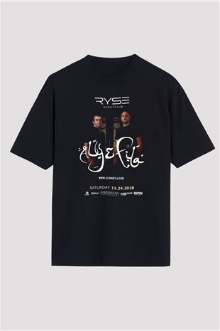 Aly & Fila Siyah Oversize Tişört Oversize T-shirt - TişörtFabrikası