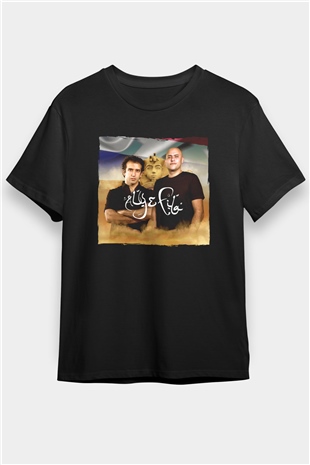 Aly & Fila Siyah Unisex Tişört T-Shirt - TişörtFabrikası