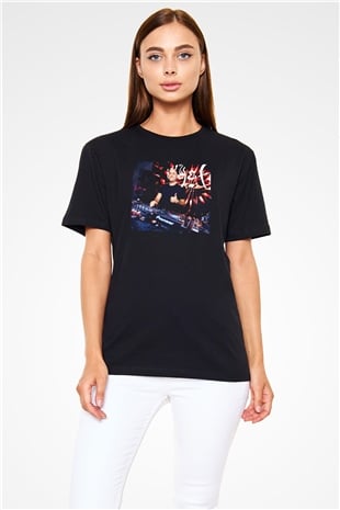 Aly & Fila Siyah Unisex Tişört T-Shirt - TişörtFabrikası