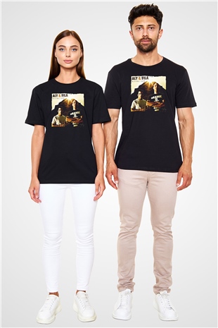 Aly & Fila Siyah Unisex Tişört T-Shirt - TişörtFabrikası