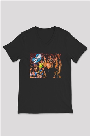 Aly & Fila Siyah Unisex V Yaka Tişört