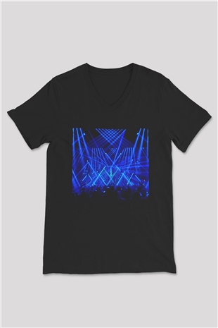 Aly & Fila Siyah Unisex V Yaka Tişört