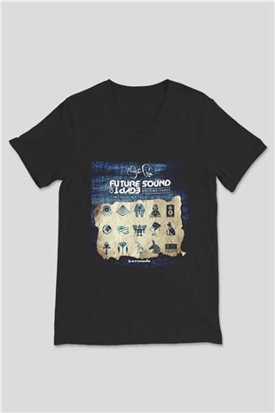 Aly & Fila Siyah Unisex V Yaka Tişört