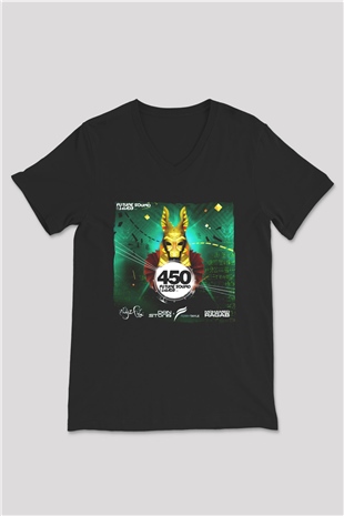 Aly & Fila Siyah Unisex V Yaka Tişört