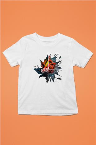 Amaranthe Baskılı Beyaz Unisex Beyaz Çocuk Tişört - Tshirt