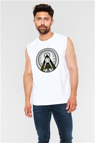 Amaranthe Baskılı Beyaz Unisex Kolsuz Tişört - Tshirt