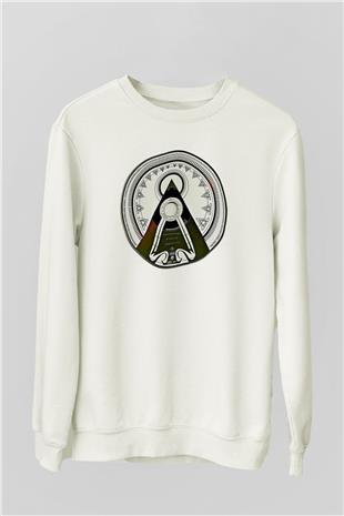 Amaranthe Baskılı Beyaz Unisex Sweatshirt