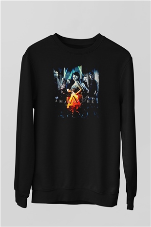 Amaranthe Baskılı Unisex Siyah Sweatshirt