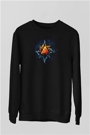 Amaranthe Baskılı Unisex Siyah Sweatshirt