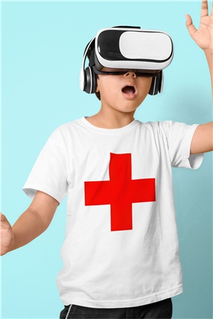 Ambulans şoförü Baskılı Beyaz Unisex Çocuk Tişört