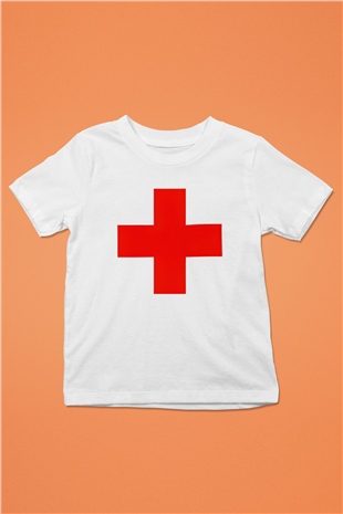 Ambulans şoförü Baskılı Beyaz Unisex Çocuk Tişört