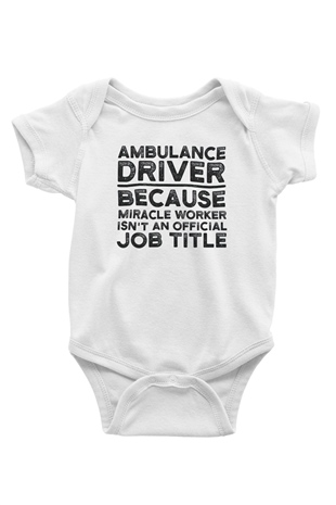 Ambulans şoförü Beyaz Bebek Body - Zıbın