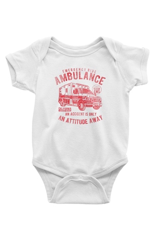 Ambulans şoförü Beyaz Bebek Body - Zıbın