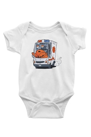 Ambulans şoförü Beyaz Bebek Body - Zıbın