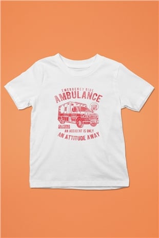 Ambulans şoförü Beyaz Unisex Çocuk Tişört