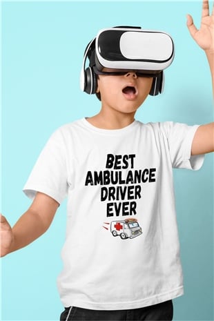 Ambulans şoförü Beyaz Unisex Çocuk Tişört