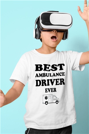 Ambulans şoförü Beyaz Unisex Çocuk Tişört