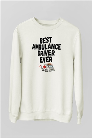 Ambulans şoförü Beyaz Unisex Sweatshirt