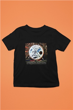 American Authors Baskılı Unisex Siyah Çocuk Tişört