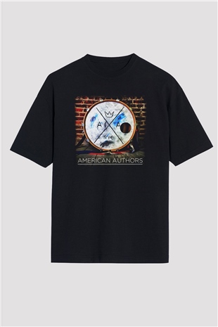 American Authors Siyah Oversize Tişört Oversize T-shirt - TişörtFabrikası