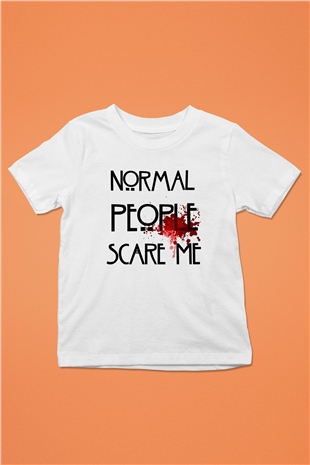 American Horror Story Baskılı Beyaz Unisex Çocuk Tişört