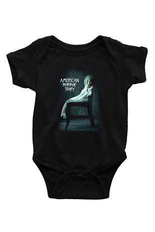 American Horror Story Baskılı Siyah Bebek Body - Zıbın