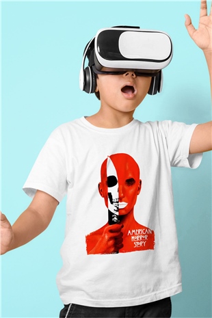 American Horror Story Beyaz Unisex Çocuk Tişört