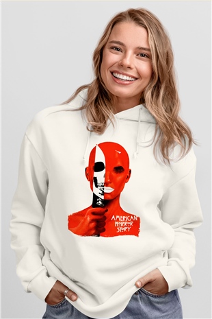 American Horror Story Beyaz Unisex Hoodie
